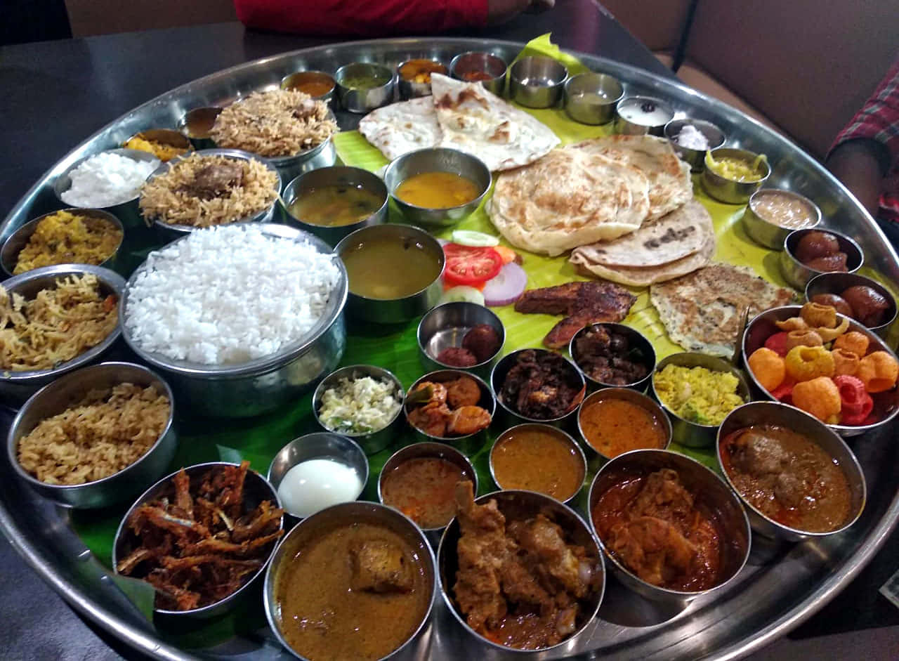 Indian Thali Feast Wallpaper