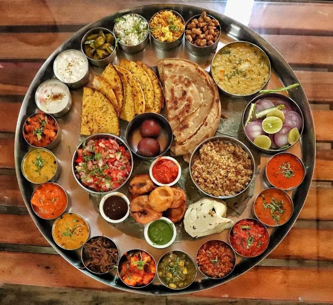 Indian Thali Feast Meal Variety Wallpaper