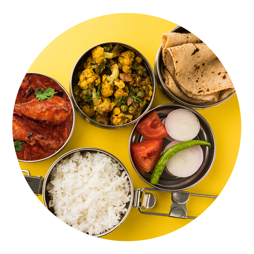 Indian Tiffin Meal Variety PNG