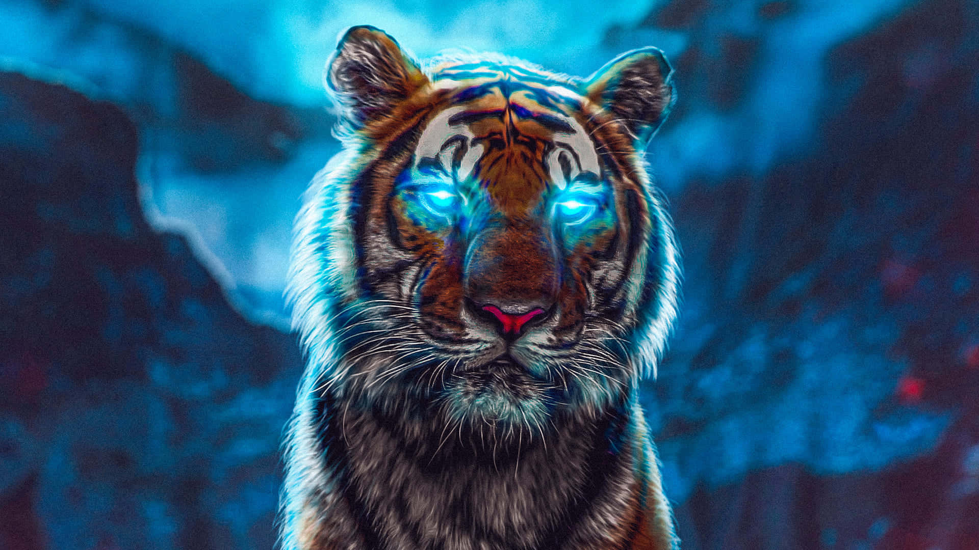 Tigreindiano Com Olhos Brilhantes. Papel de Parede