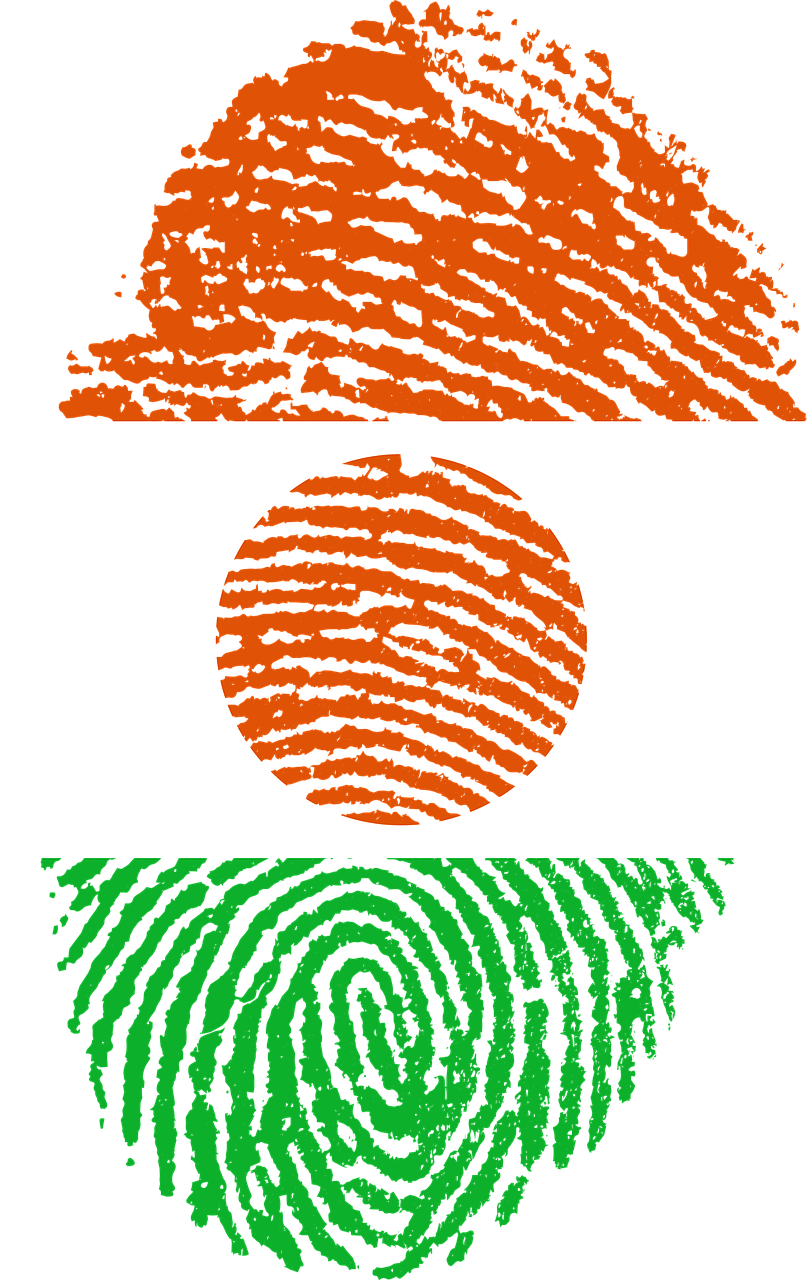 Indian Tricolor Fingerprint Art PNG