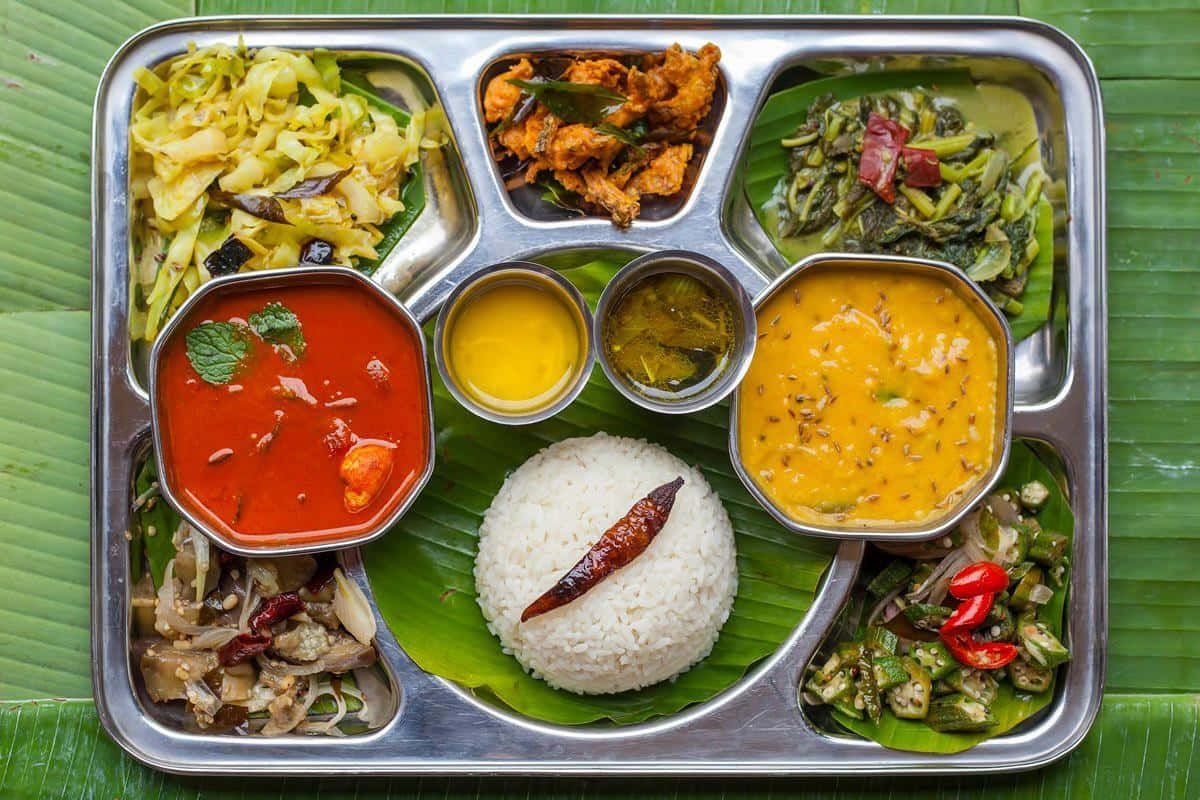 Indian Vegetarian Thali Meal Wallpaper