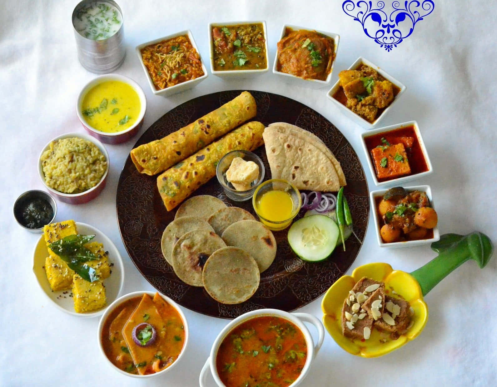 Indian Vegetarian Thali Spread.jpg Wallpaper