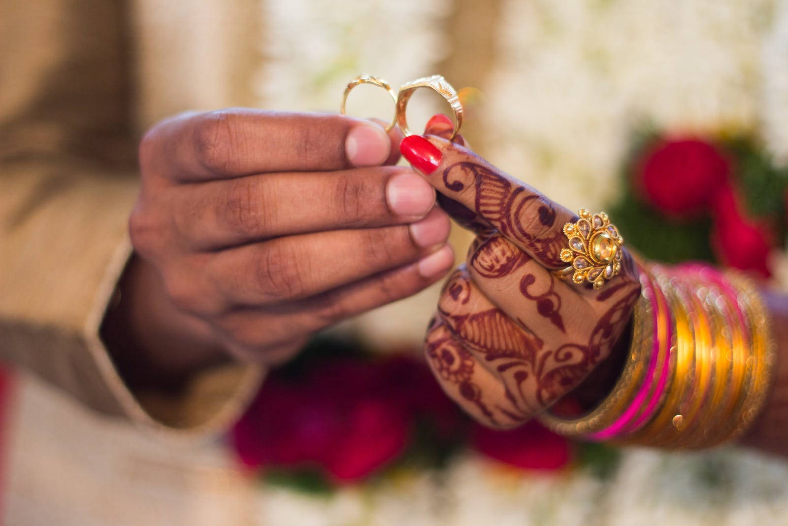 Indian Wedding Holding Rings