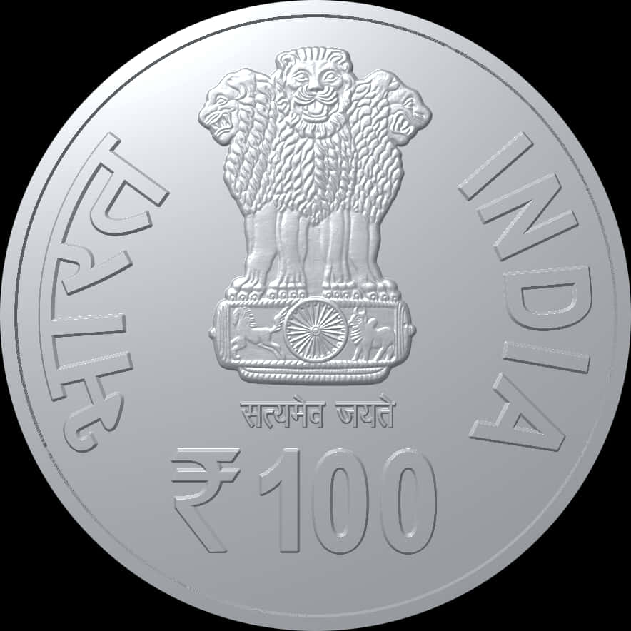 Indian100 Rupee Coin Emblem PNG