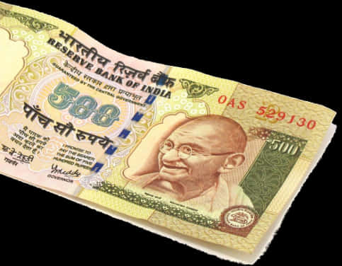 Indian500 Rupee Notewith Gandhi PNG