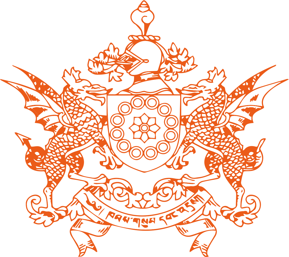 Indian_ Emblem_ Orange_on_ Grey_ Background PNG