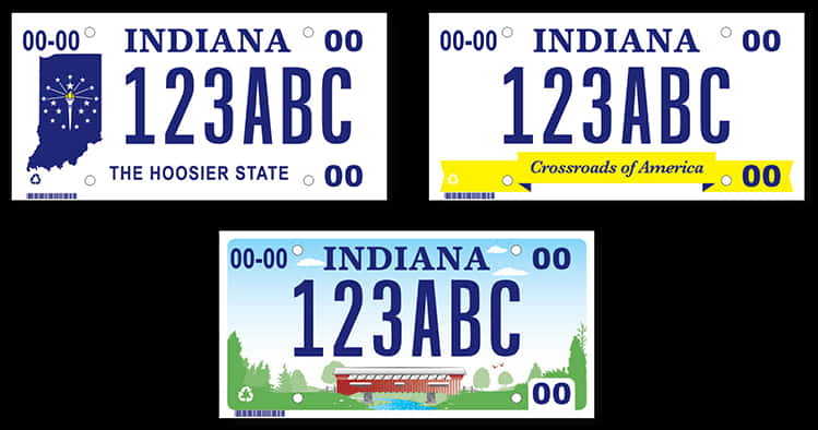Indiana License Plates Designs PNG