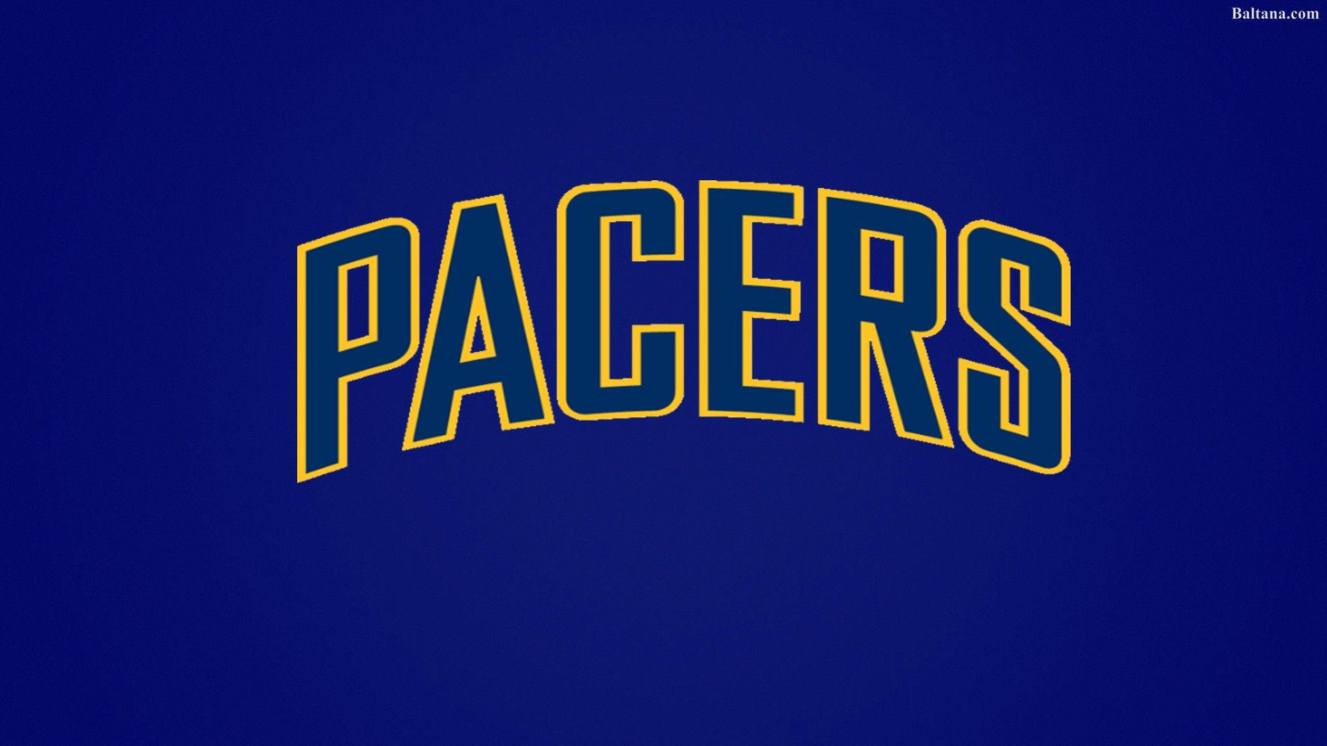 Indiana Pacers Blue And Yellow Lettering Wallpaper