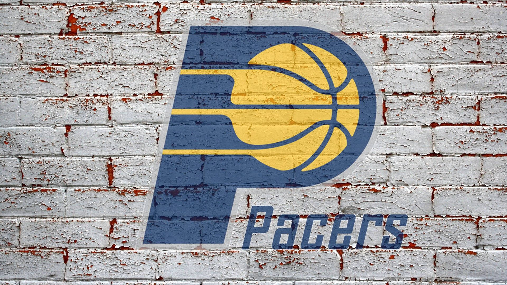 Indiana Pacers Brick Wall Logo Wallpaper
