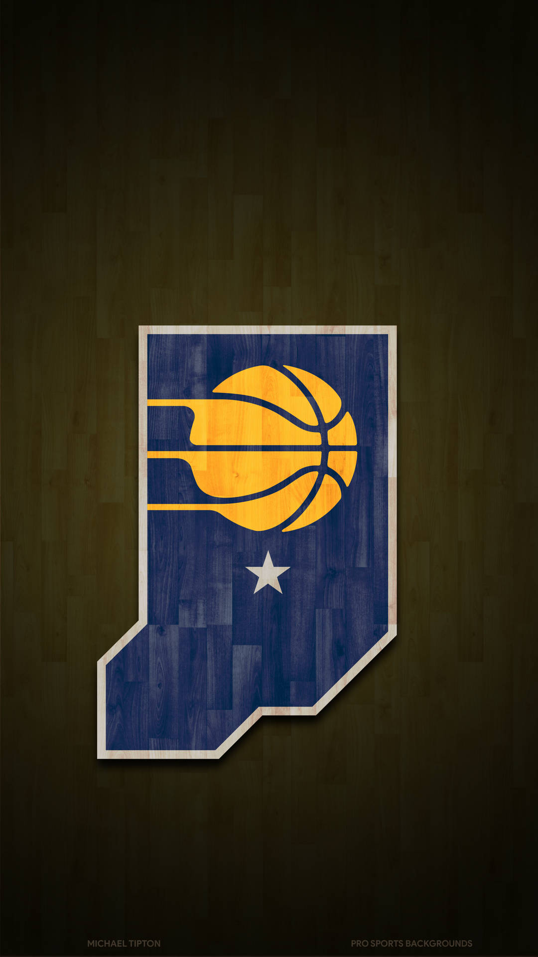 Indiana Pacers State Logo With Ball Wallpaper