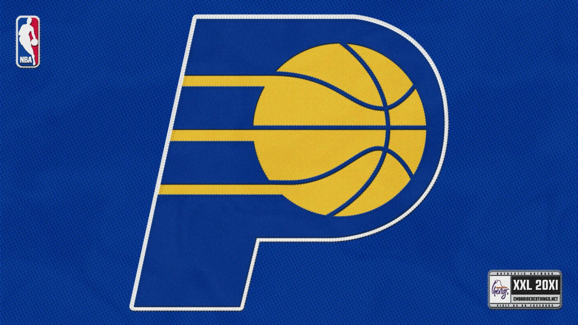 Indiana Pacers Stitched Logo Wallpaper