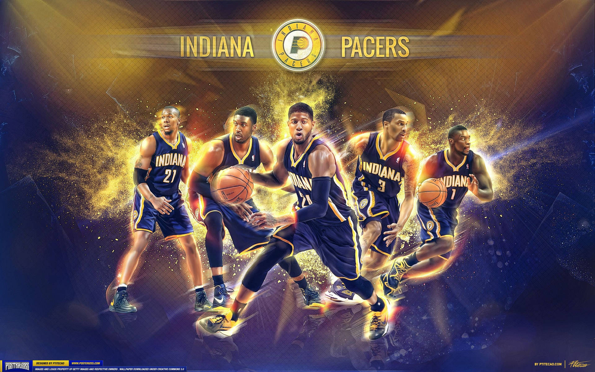 Indiana Pacers Team Players Photograph Wallpaper