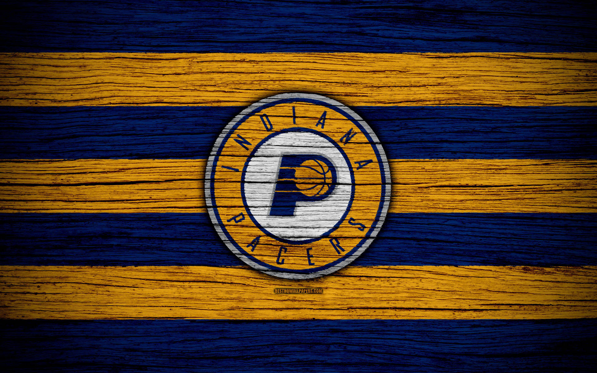 Indiana Pacers Wood Team Logo Wallpaper