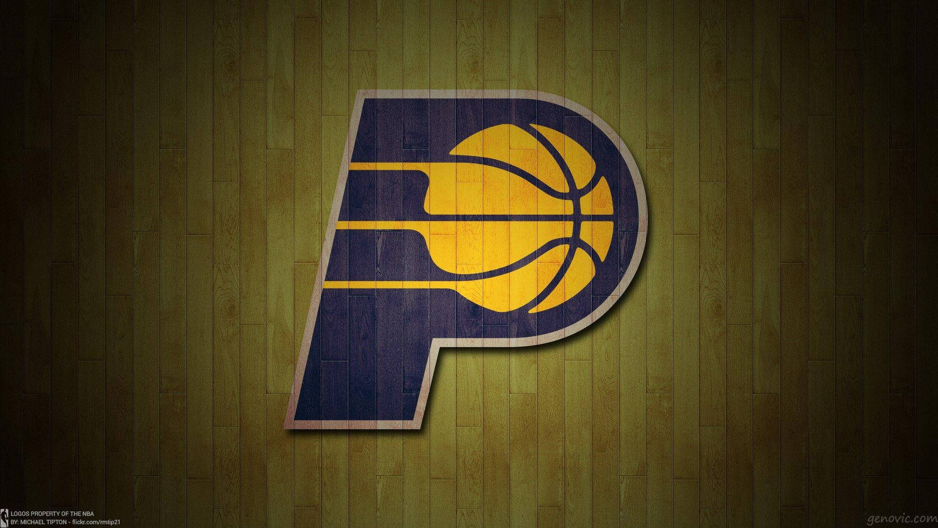 Indiana Pacers Wooden Floor Logo Wallpaper