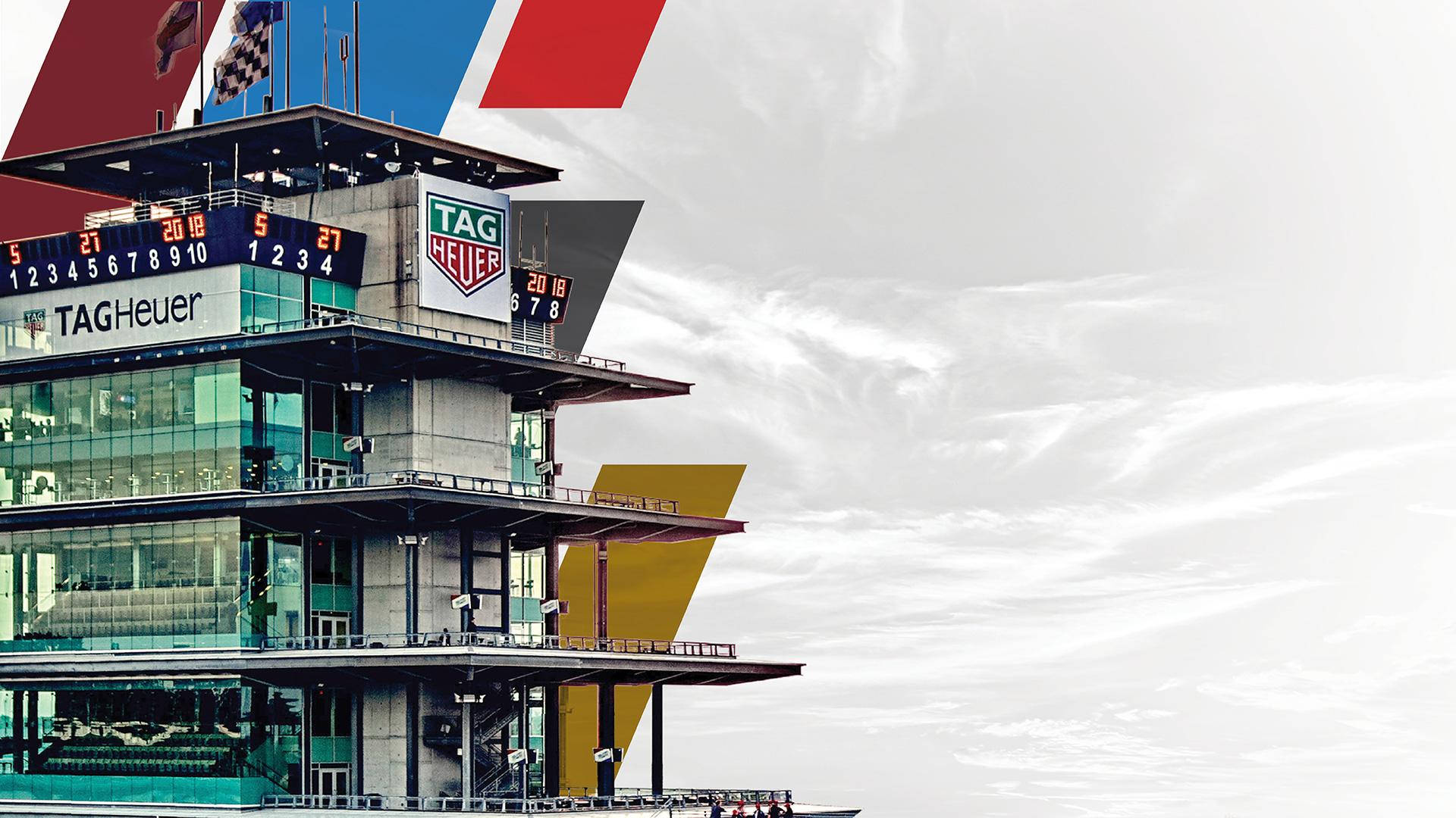 Majestic view of the iconic Pagoda at the Indianapolis 500 racetrack. Wallpaper