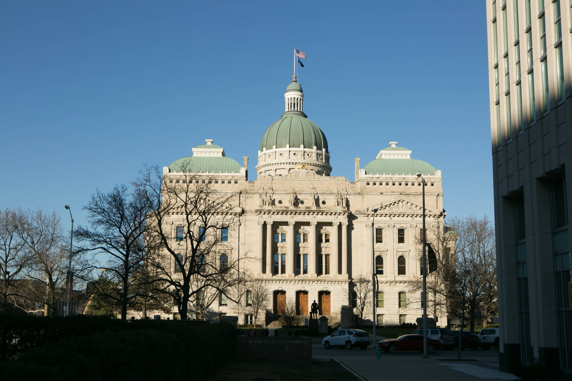 Indianapolisindiana State Capitol - Indianapolis, Hauptstadt Des Bundesstaates Indiana Wallpaper