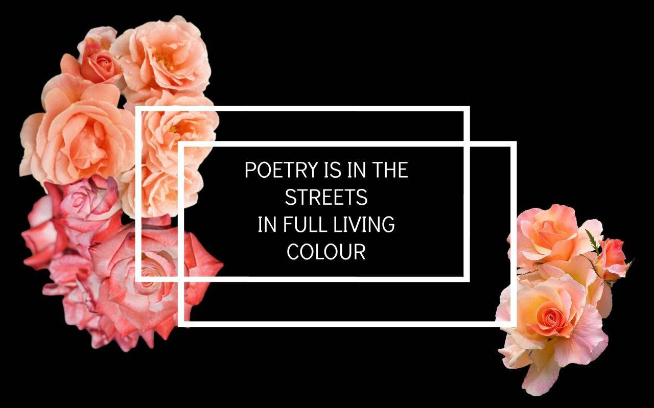 Indie Aesthetic Laptop Poetry Quote With Roses Wallpaper