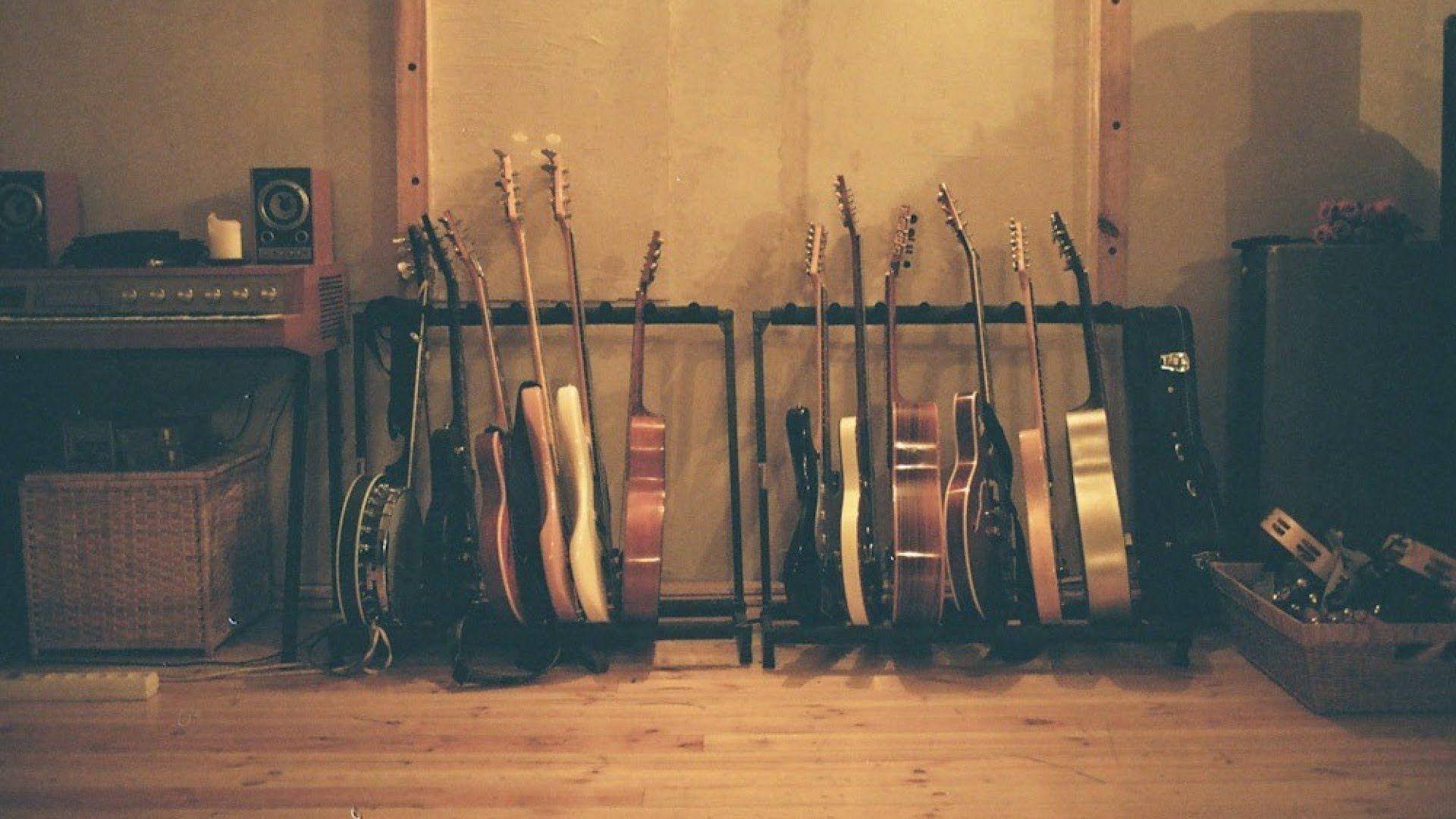Indie Aesthetic Laptop Sepia Filter Guitats Background