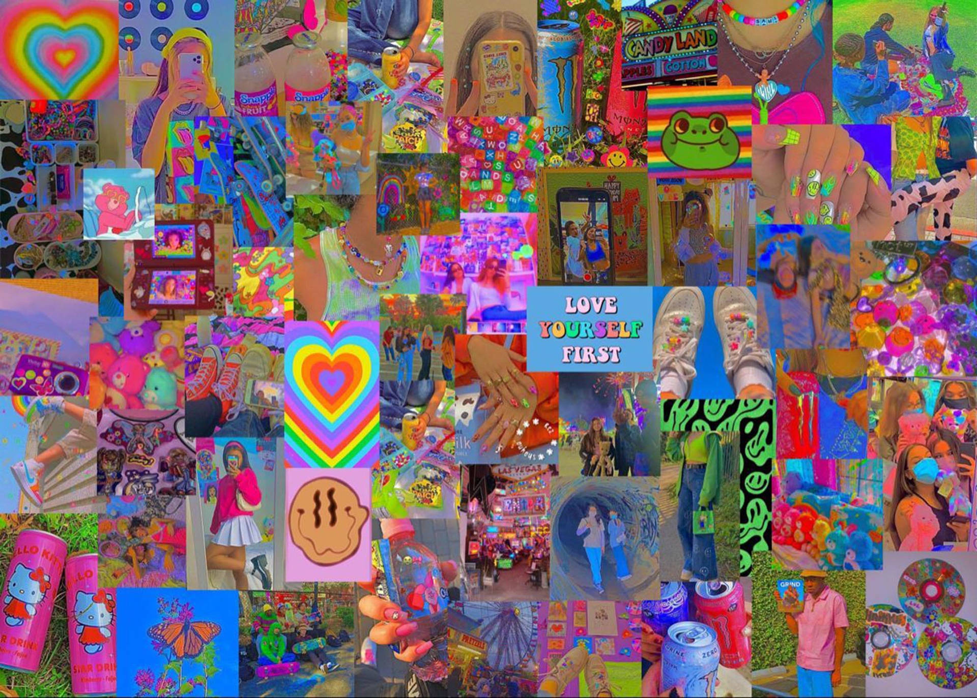 Indie Aesthetic Self-Love Collage Wallpaper