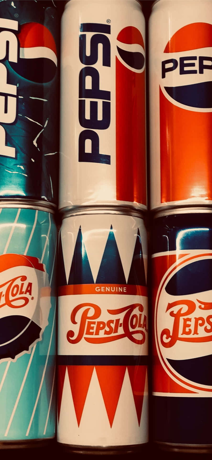 Pepsi Cans In A Row Wallpaper