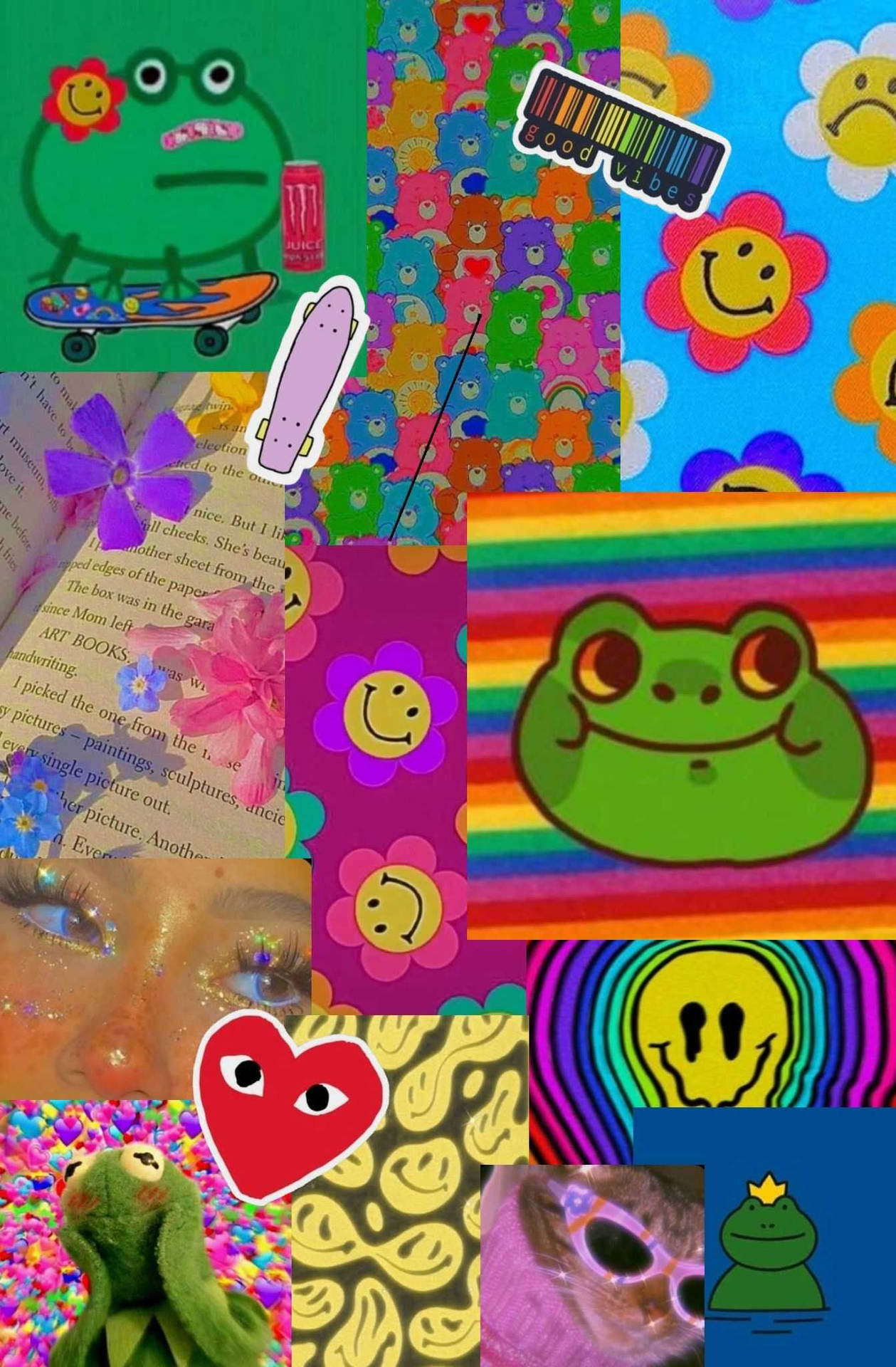Indie Kid Aesthetic Collage Heart Frog Smiley