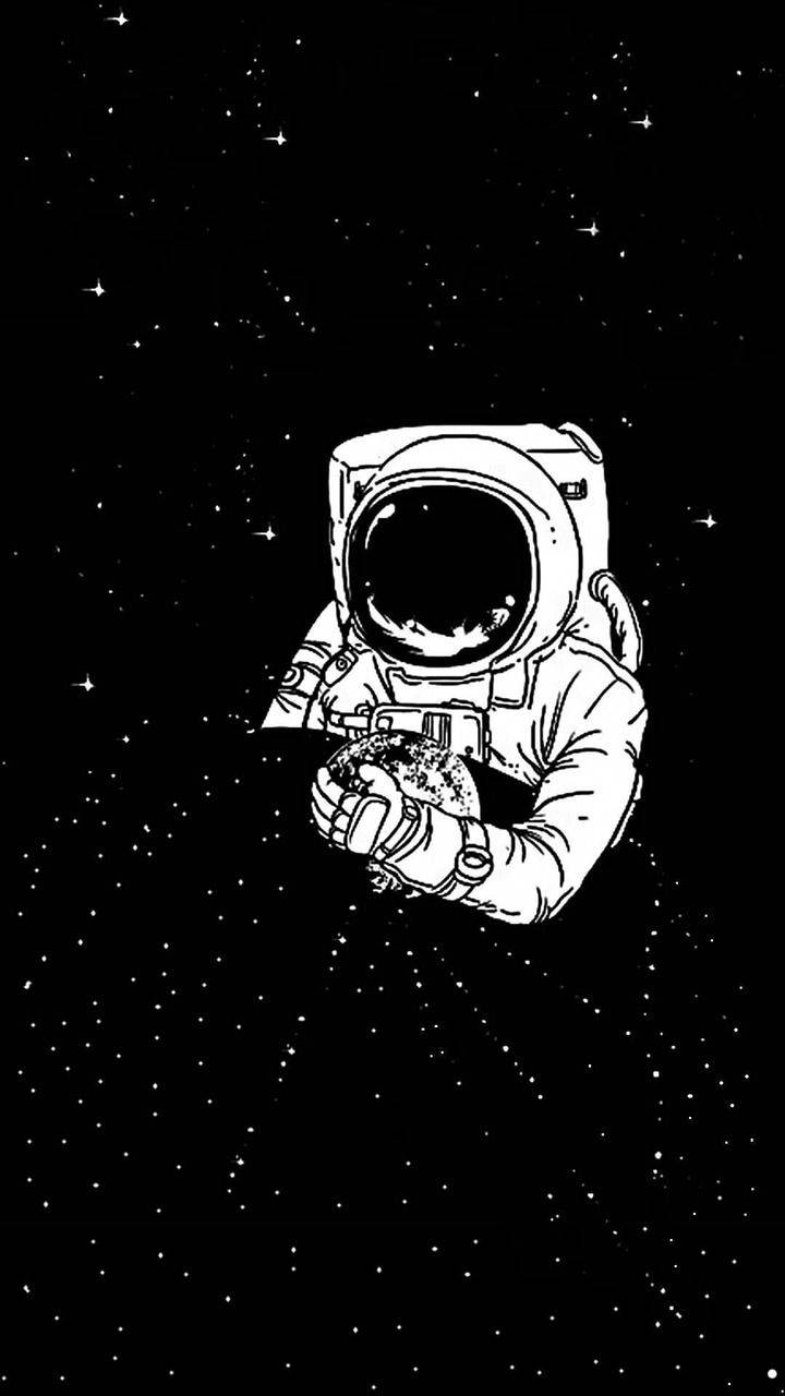 Indie Kid Astronaut Black Wallpaper