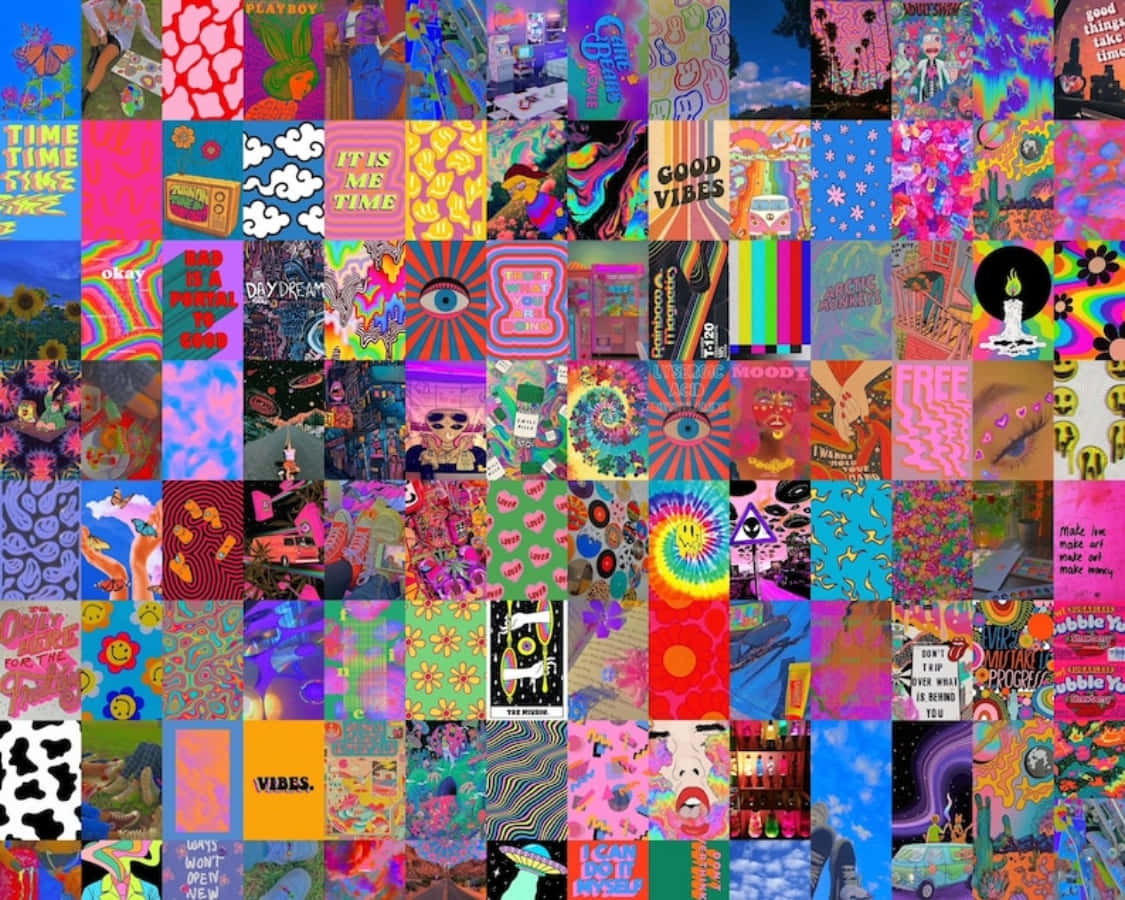 A Collage Of Colorful Images With Many Different Designs