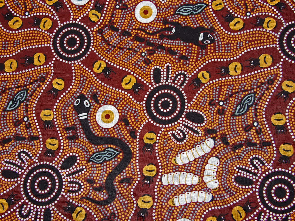 Aboriginal Art Print - A Red And Black Design