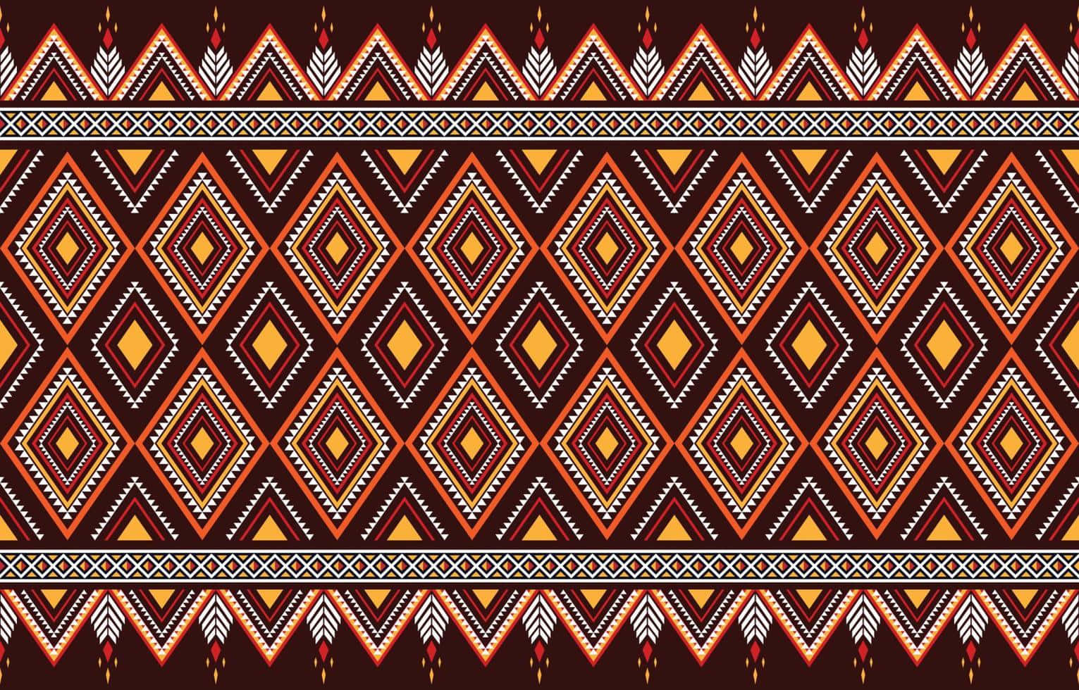 A Tribal Pattern With Brown And Yellow Colors