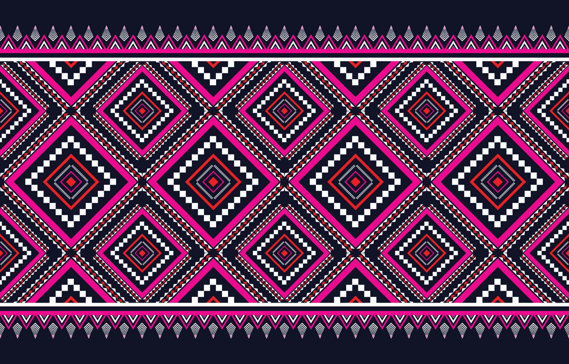 A Pink And Black Tribal Pattern
