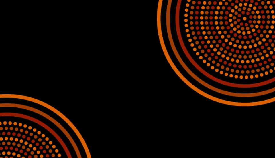 A Black Background With Orange Circles On It