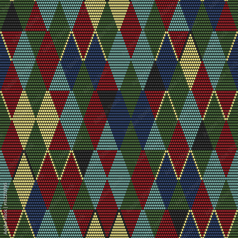 Indigenous Diamond Patterned Fabric Wallpaper