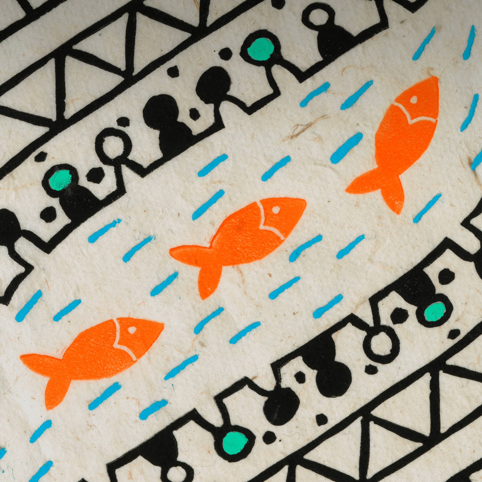 Indigenous Fishermen Artwork Wallpaper