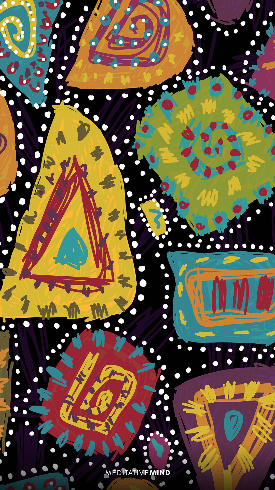 Indigenous Patterned Shapes Wallpaper
