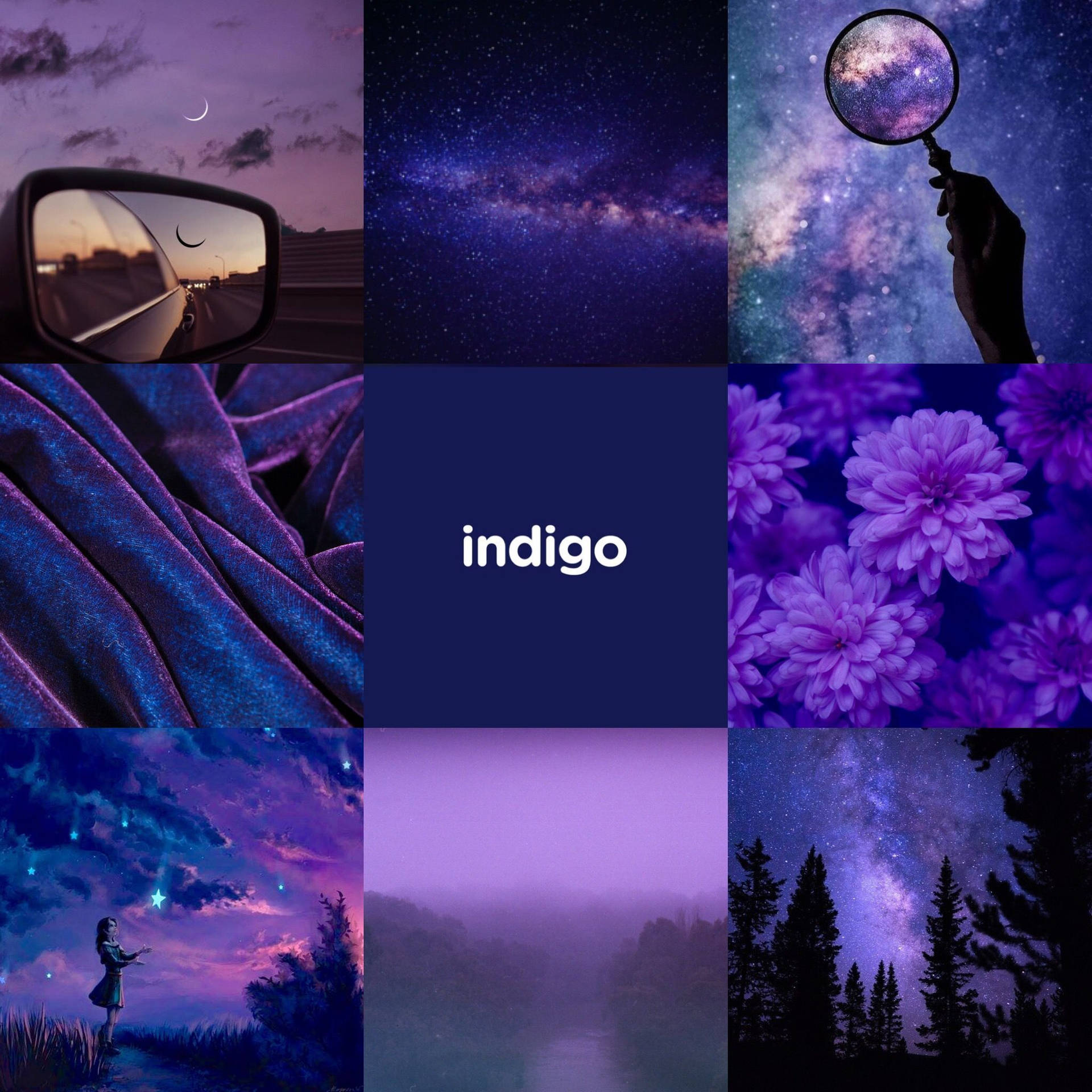Escape to a world of tranquility with indigo aesthetic. Wallpaper