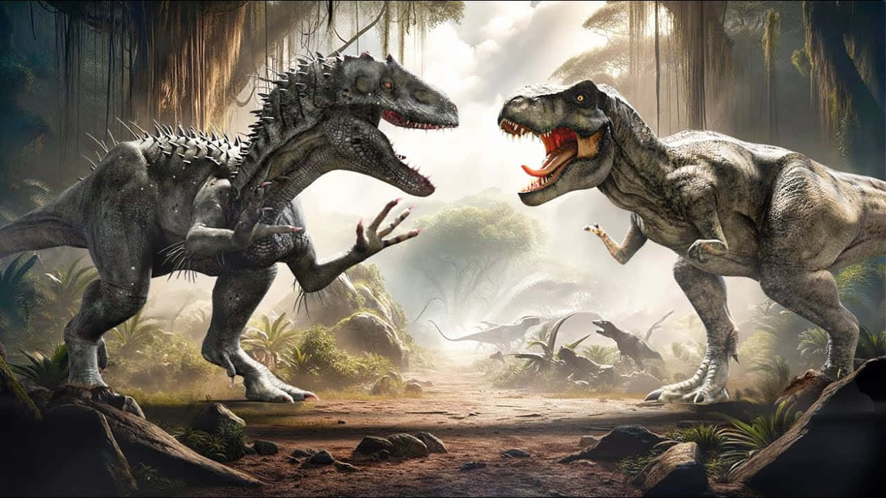 Indominus Rex Contre Tyrannosaurus Rex Fond d'écran