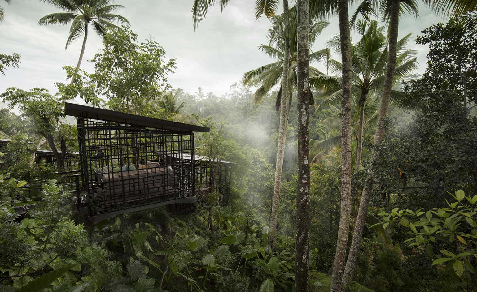 A Tree House In The Jungle With A View Of The Jungle