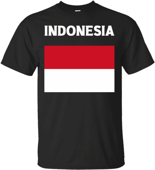 Indonesia Flag Black T Shirt PNG