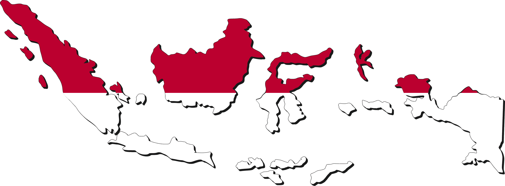 Indonesia Flag Map Silhouette PNG