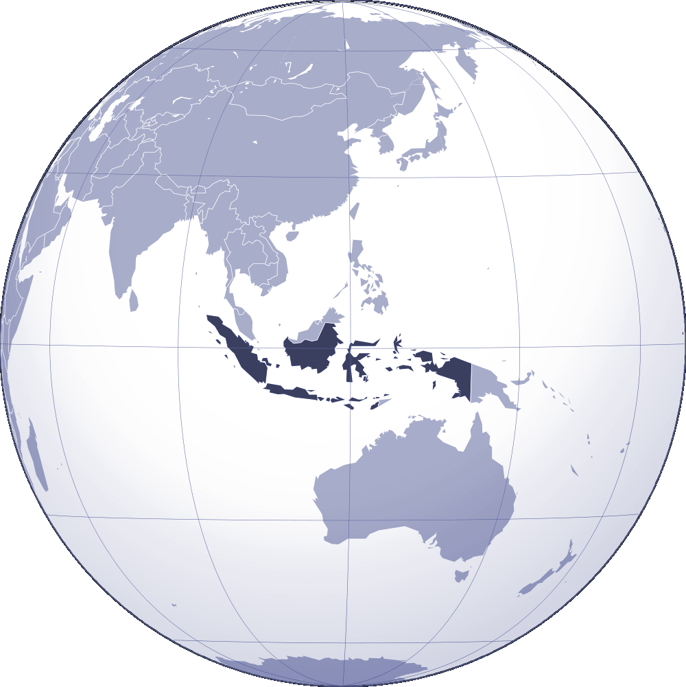 Indonesia Map Global Projection PNG