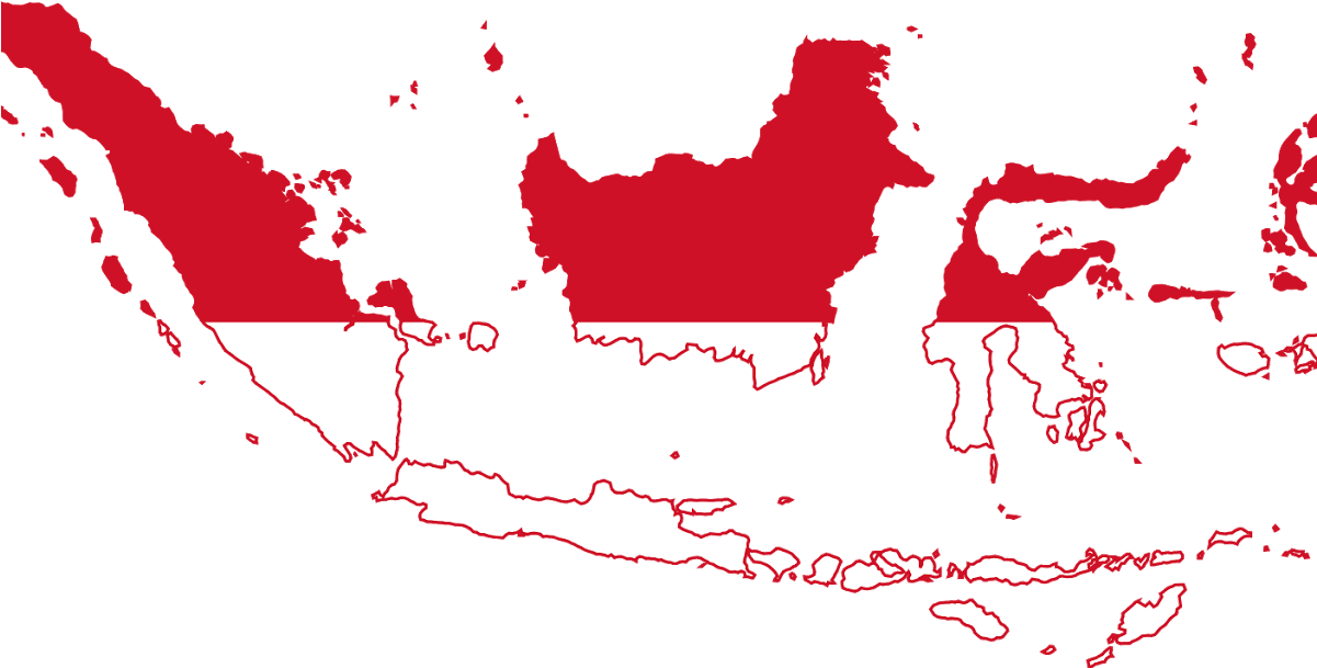 Indonesia Map Redand White PNG