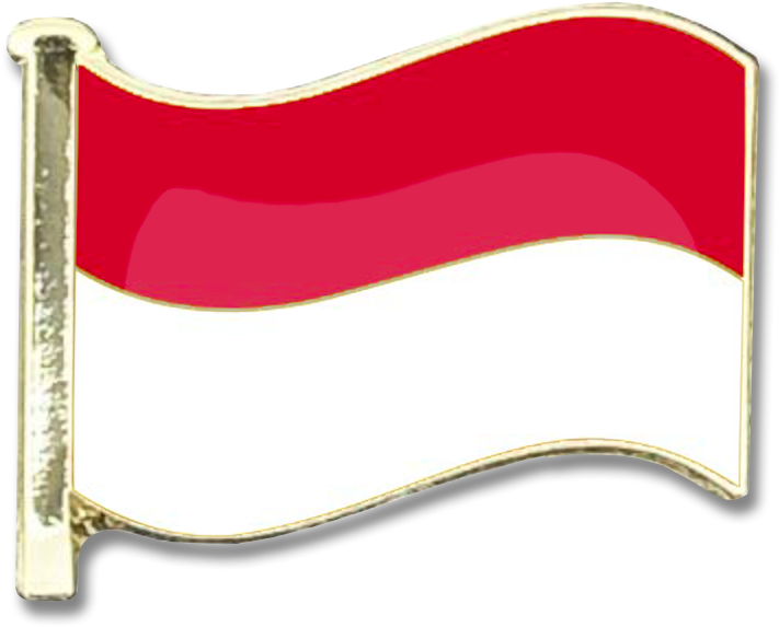Indonesian Flag Waving Pin PNG