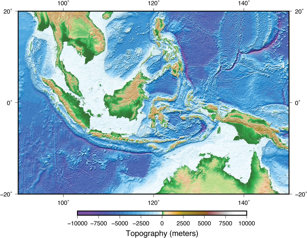 Indonesian Topography Map PNG