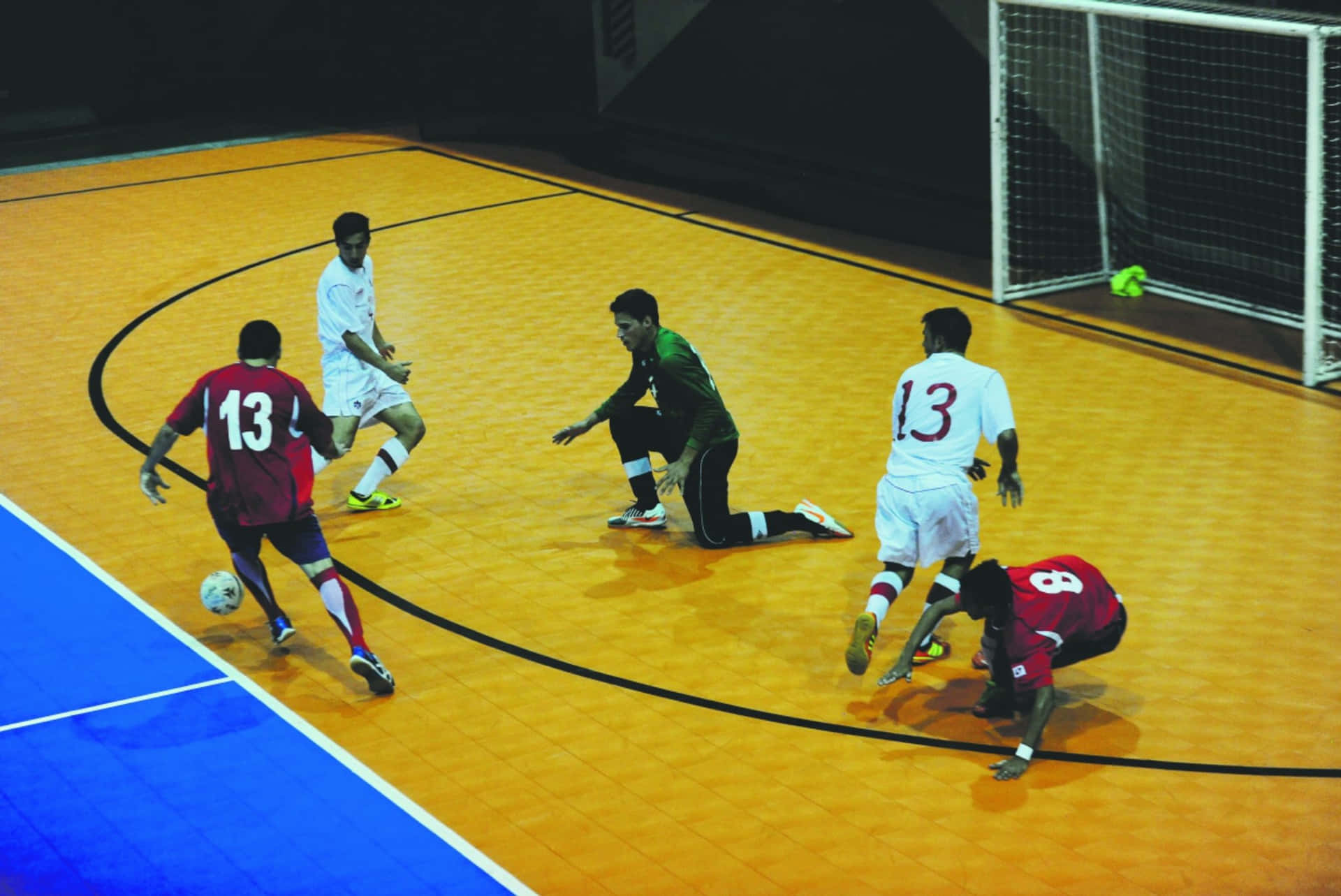 Indoor Voetbalwedstrijd Actie Achtergrond