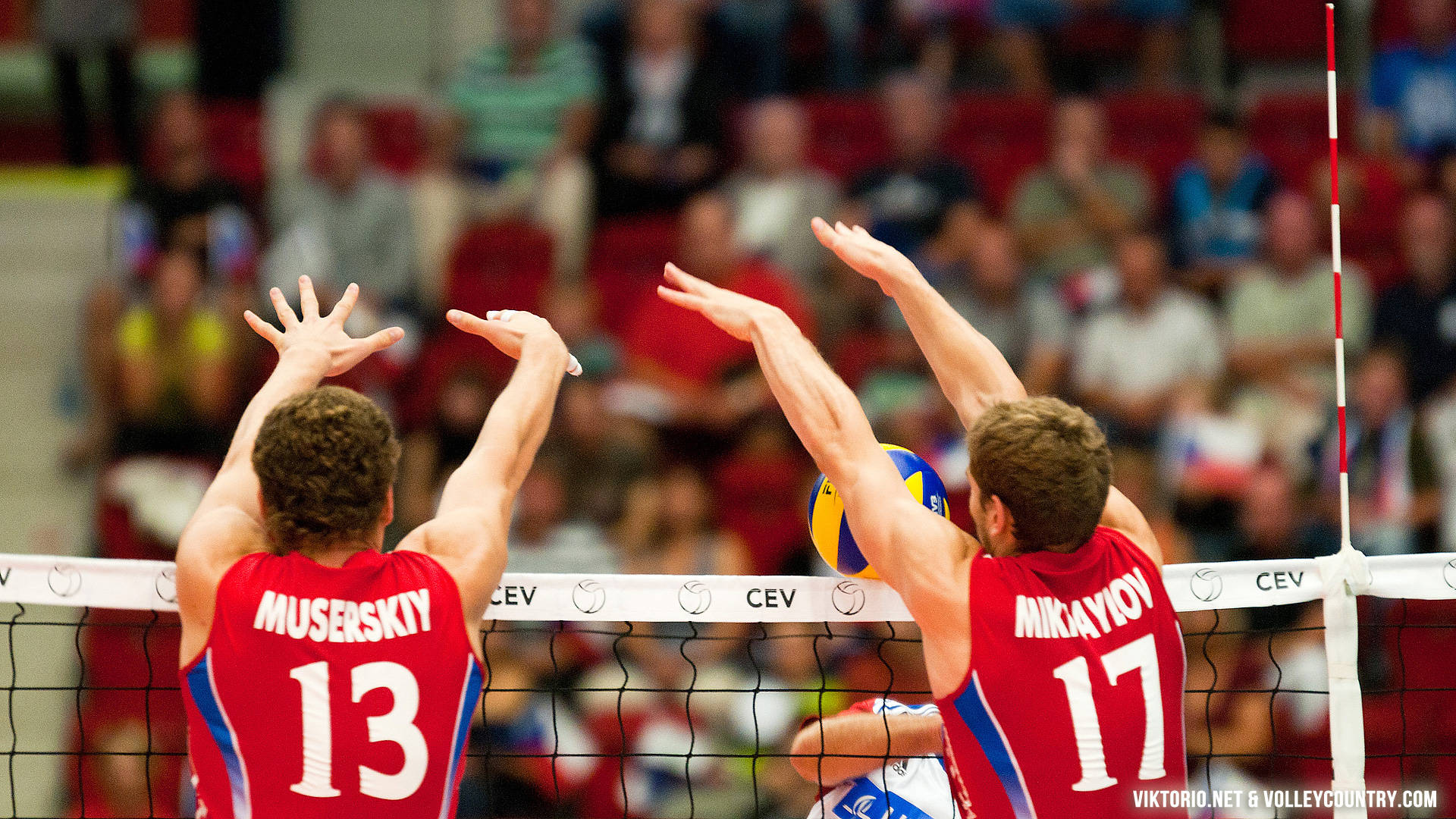 Nyd at konkurrencedygtigt spil af indendørs volleyball. Wallpaper