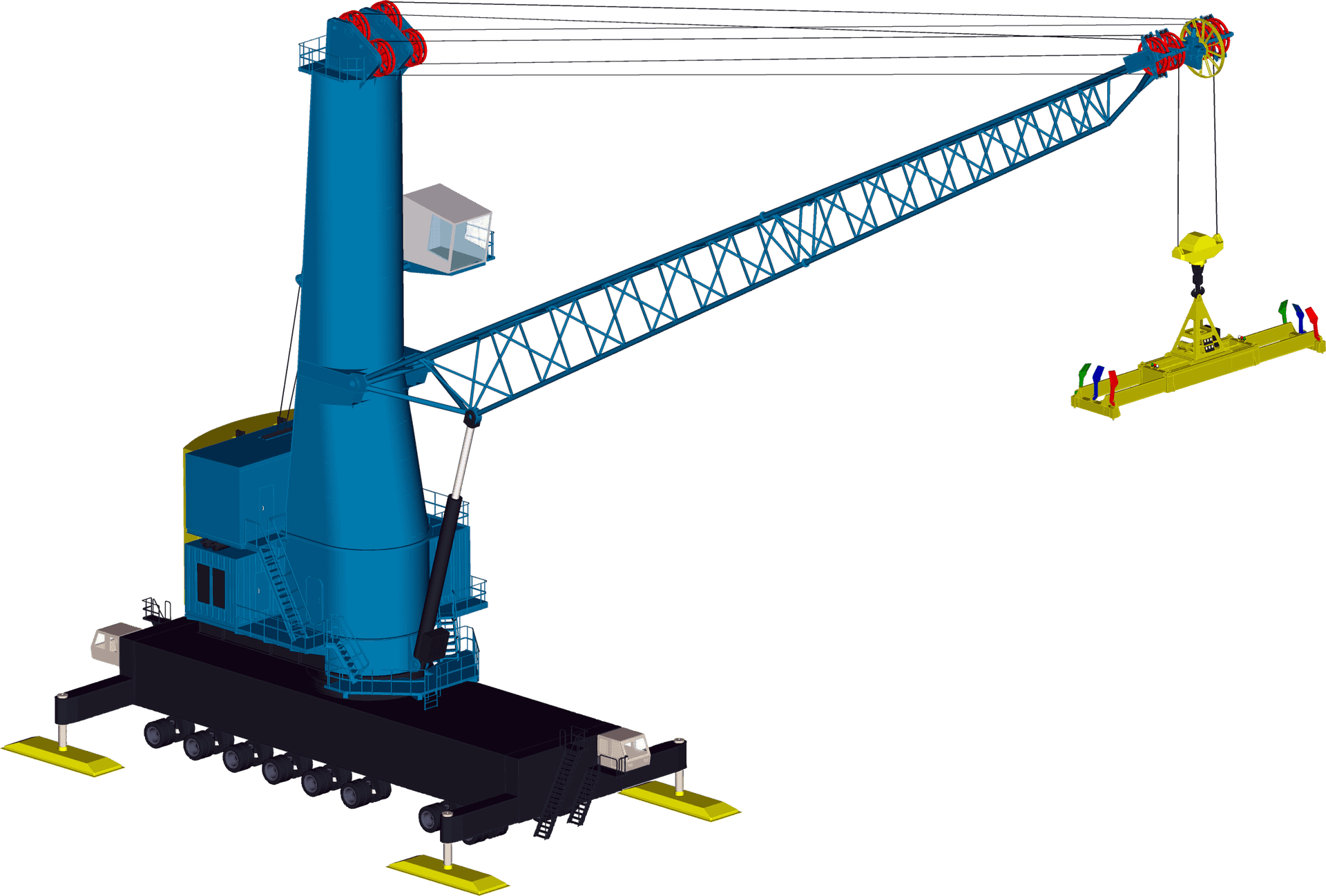 Industrial Blue Crane Design PNG