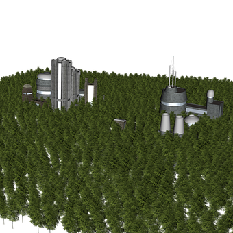 Industrial Complexin Forest PNG