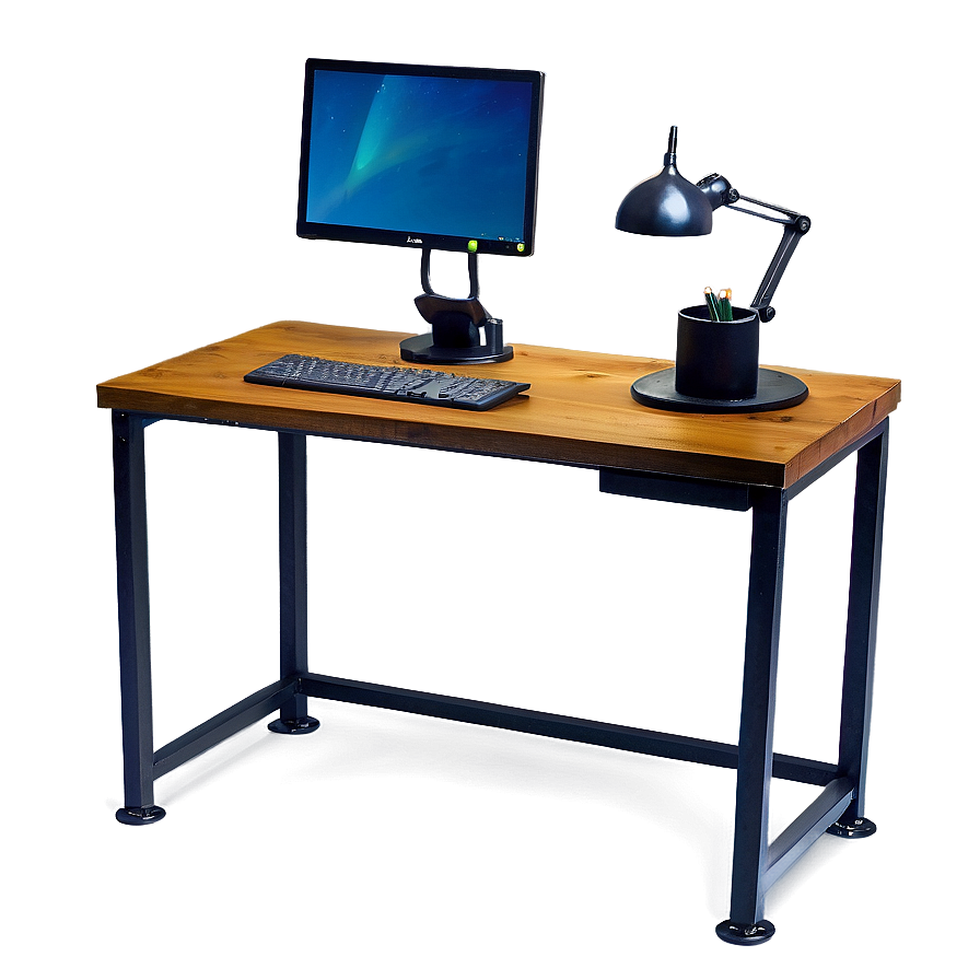 Industrial Office Desk Png 06122024 PNG