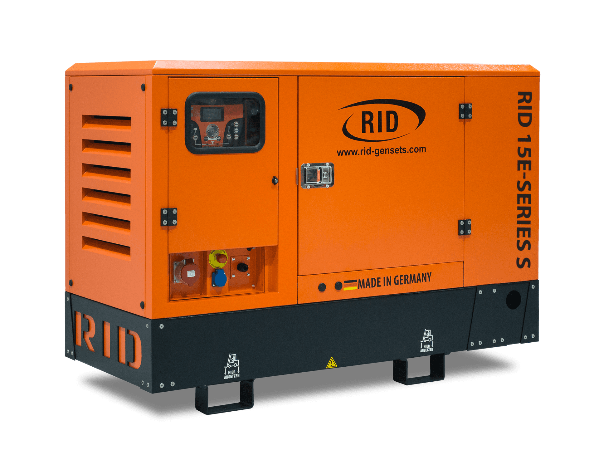 Industrial Orange Diesel Generator PNG